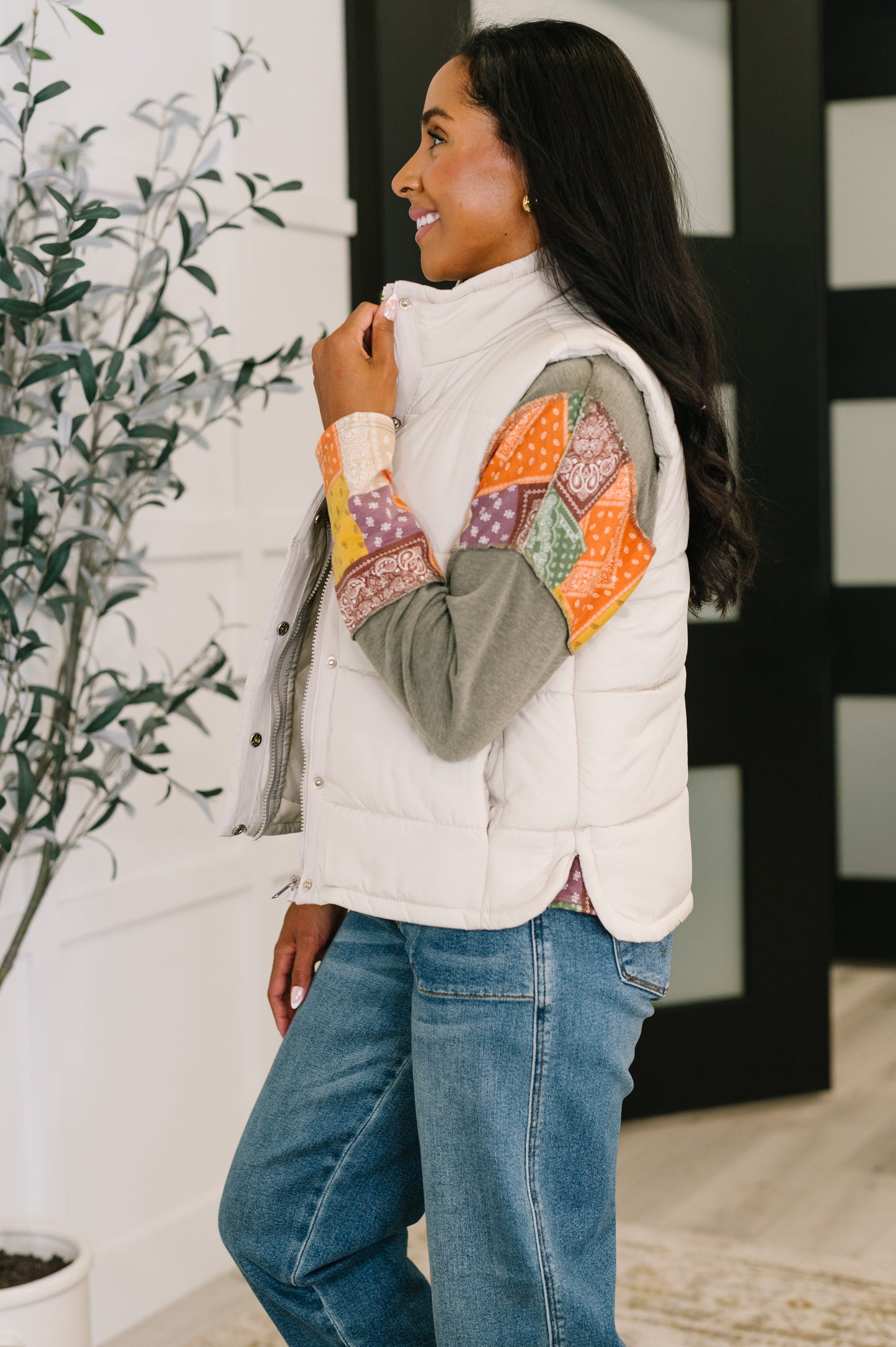 Zenana Puffer Vest in Sand Beige