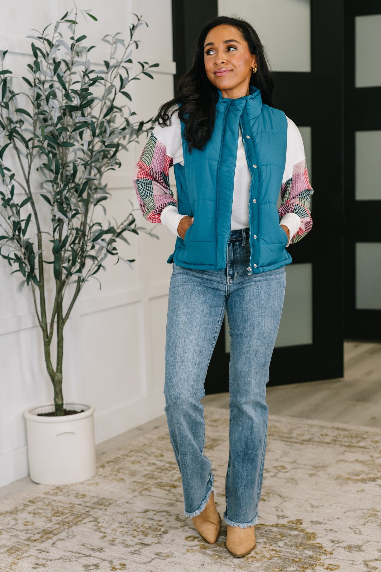 Zenana Puffer Vest in Teal