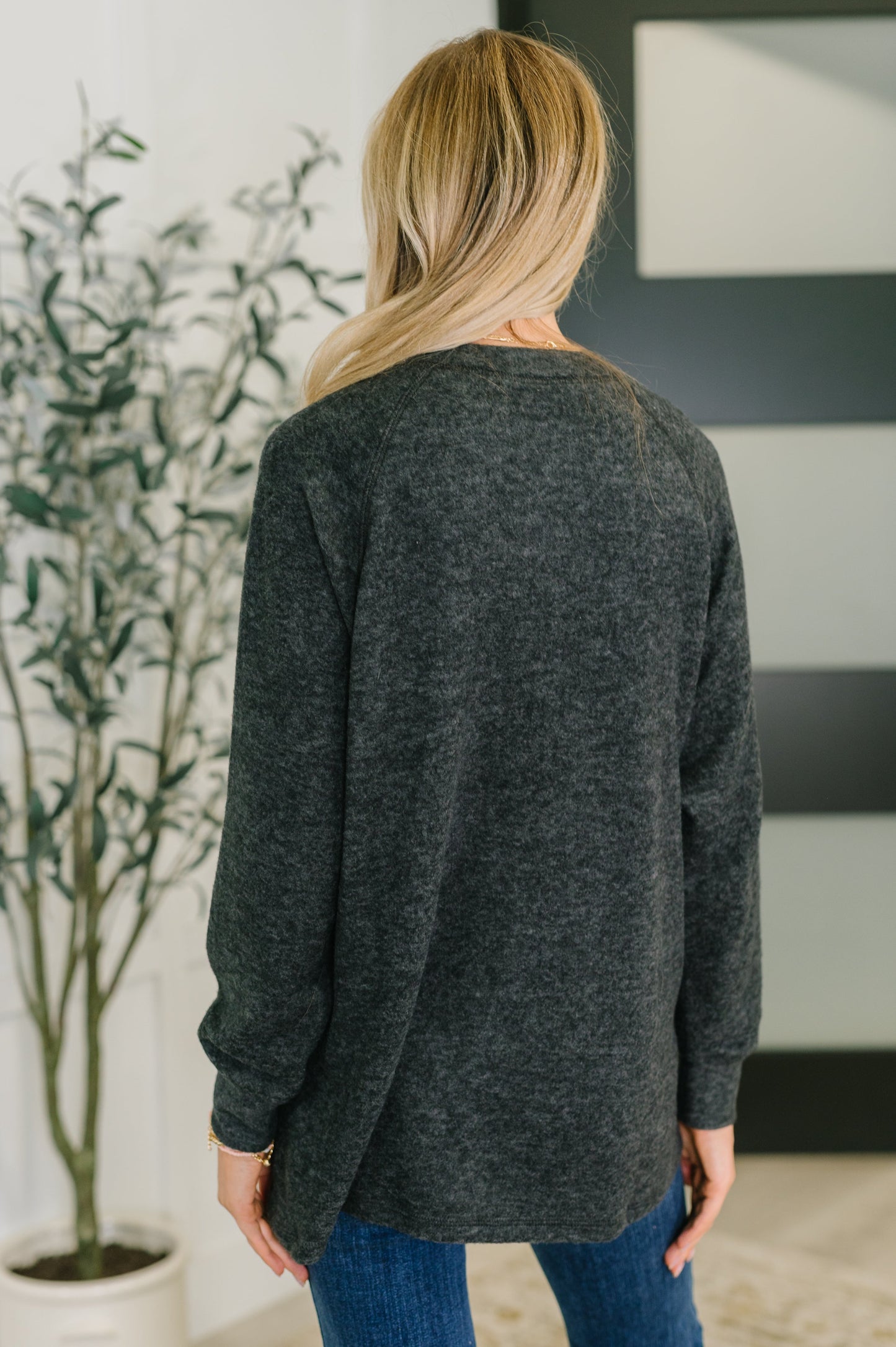 Zenana Scooped Hi-Low Long Pullover in Black