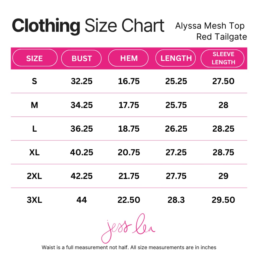 Alyssa Mesh Top- Red Tailgate