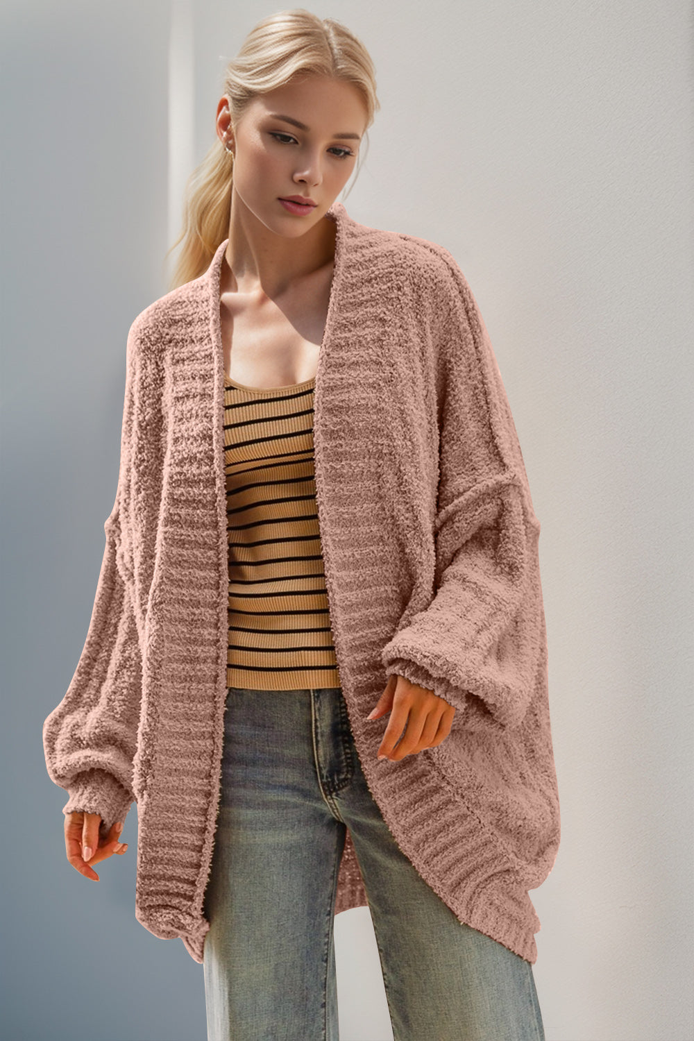 Open Front Long Sleeve Cardigan - 9 color options