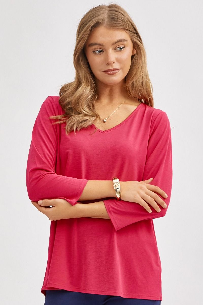 Classic V-Neck Top - 8 color options
