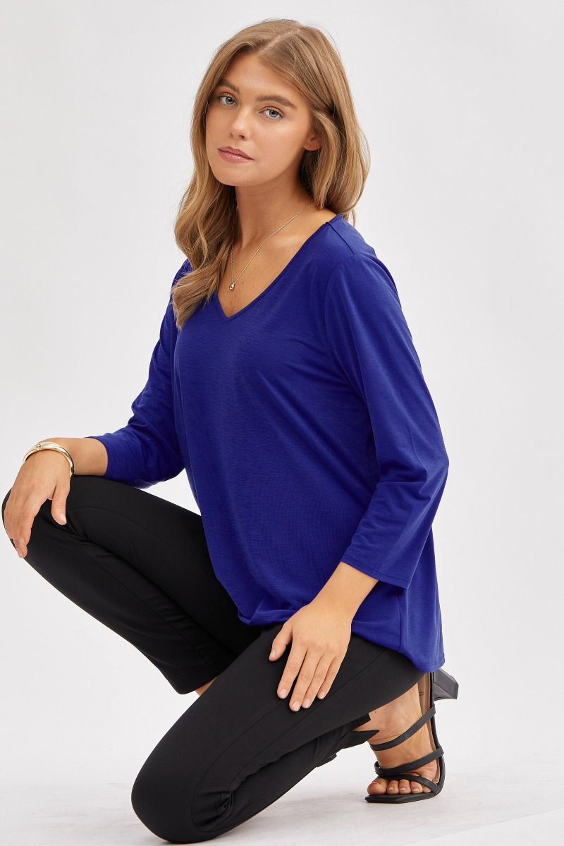 Classic V-Neck Top - 8 color options