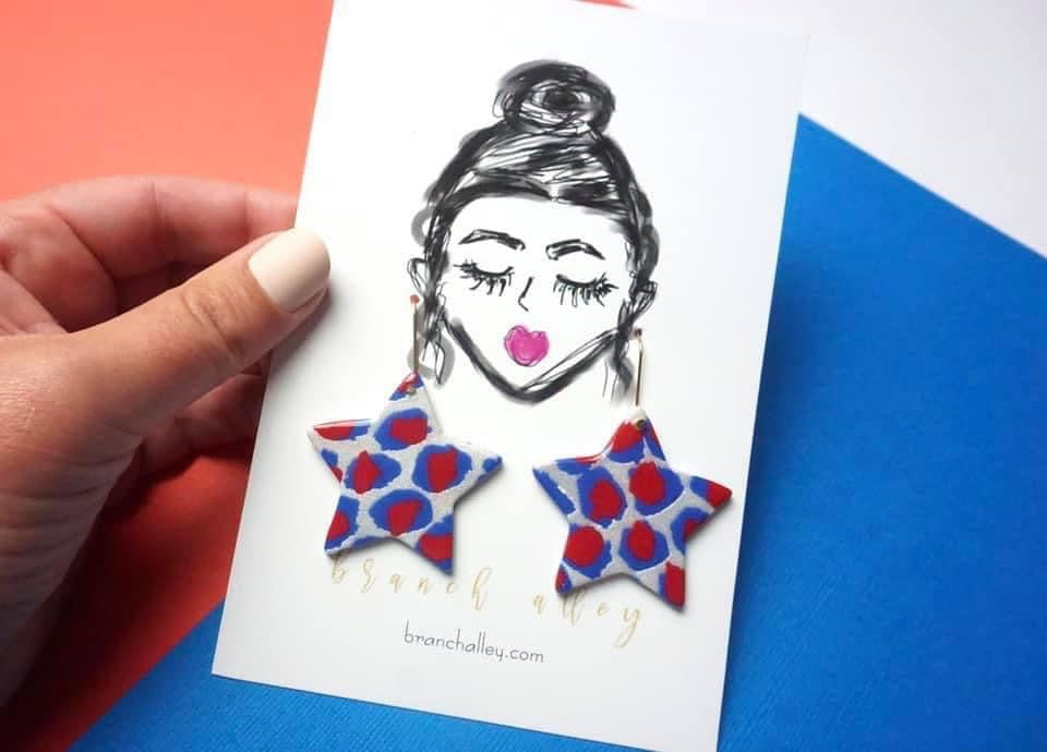 Star Leopard Print Earrings
