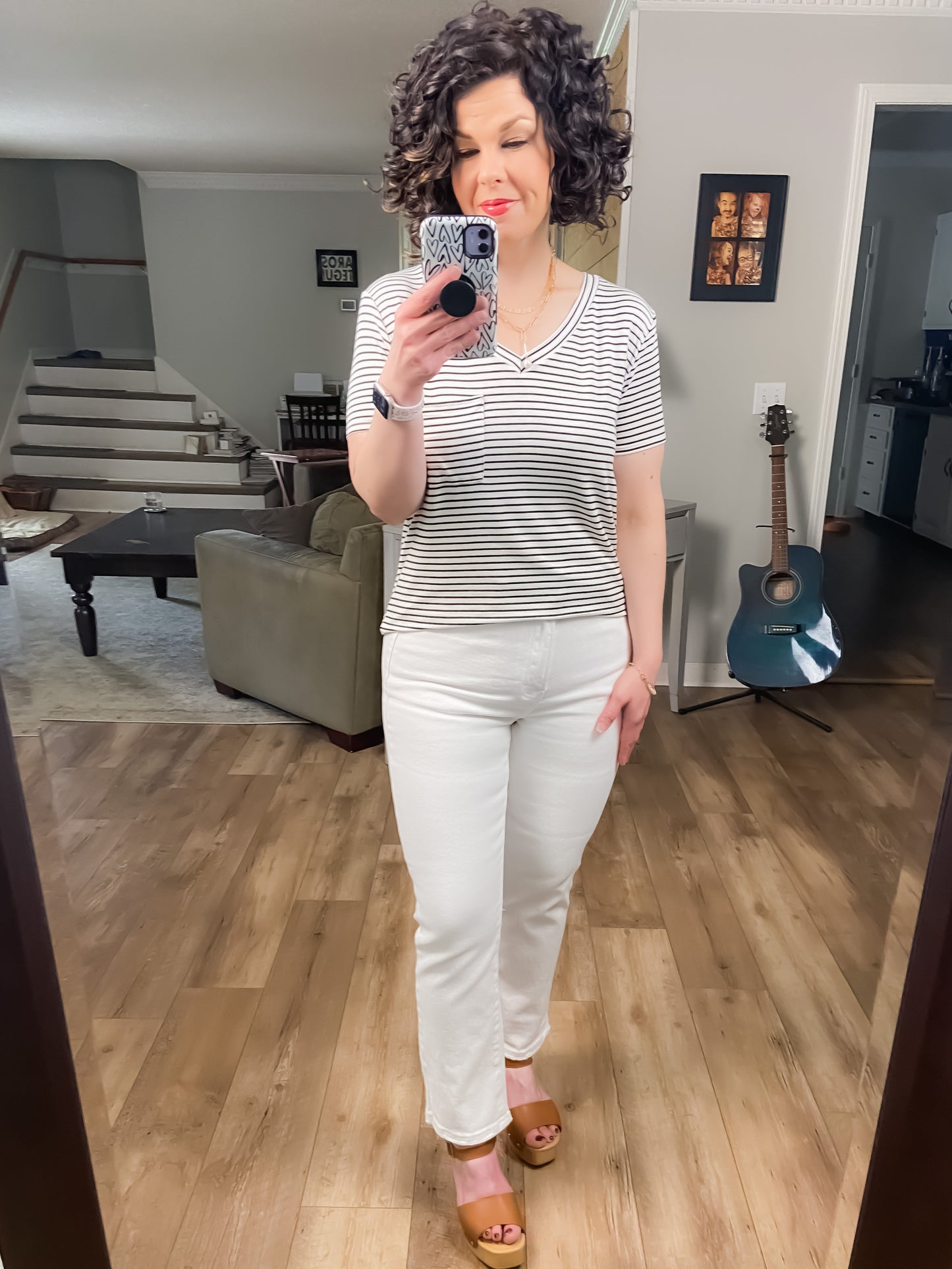 Better Than Basic Striped V-neck Tee