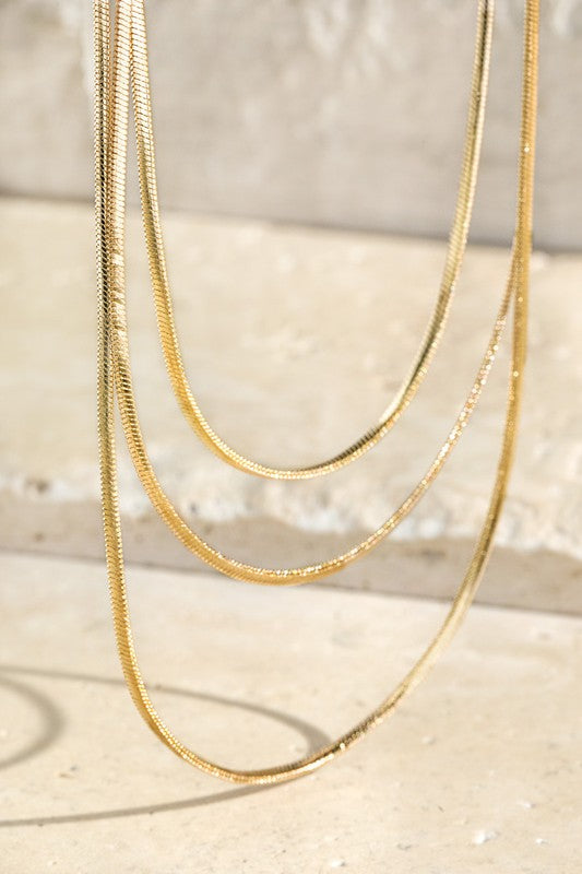 Satin Brass Metal Snake Chain Necklace