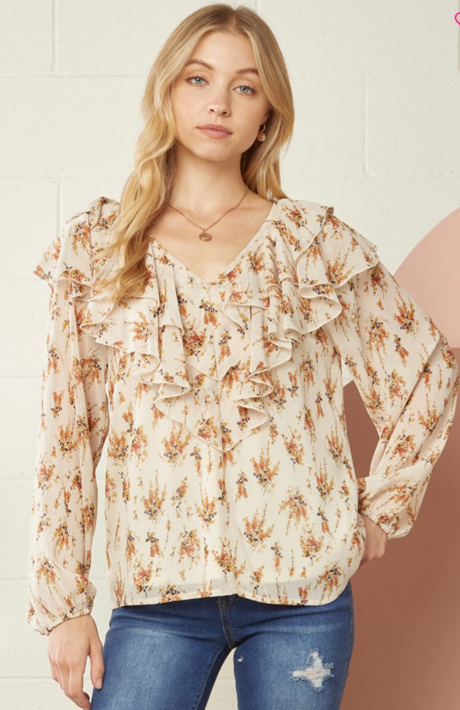 Women’s Floral Print Floral Long Sleeve Blouse