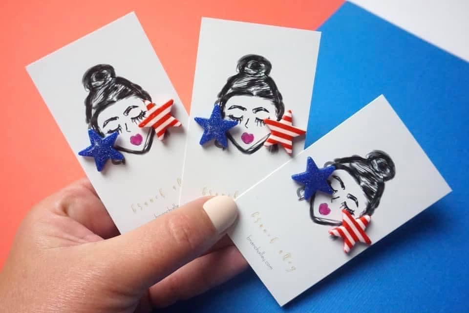 Stars and Stripes Star Earrings