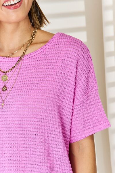 Zenana Mauve Round Neck Short Sleeve T-Shirt S-3XL