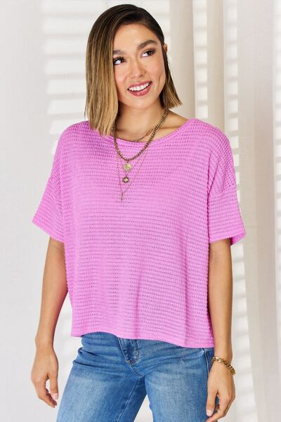 Zenana Mauve Round Neck Short Sleeve T-Shirt S-3XL