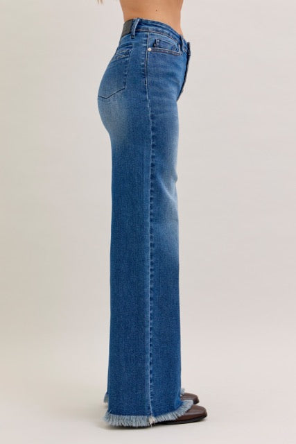 Judy Blue High Waist Column Straight Leg Button-Fly Jeans