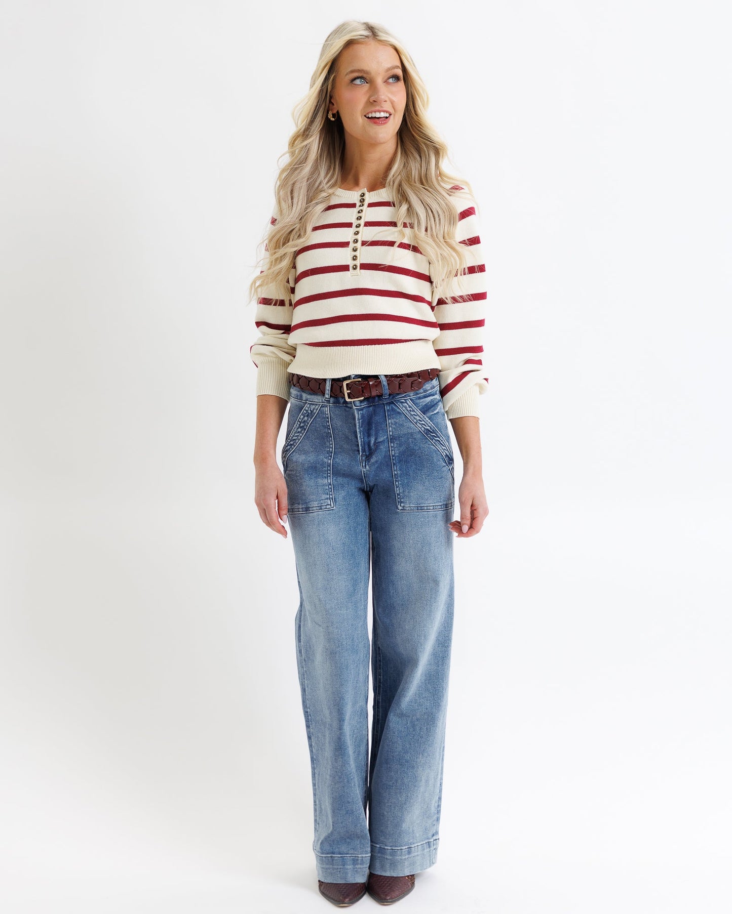 Paris Red Stripe Sweater