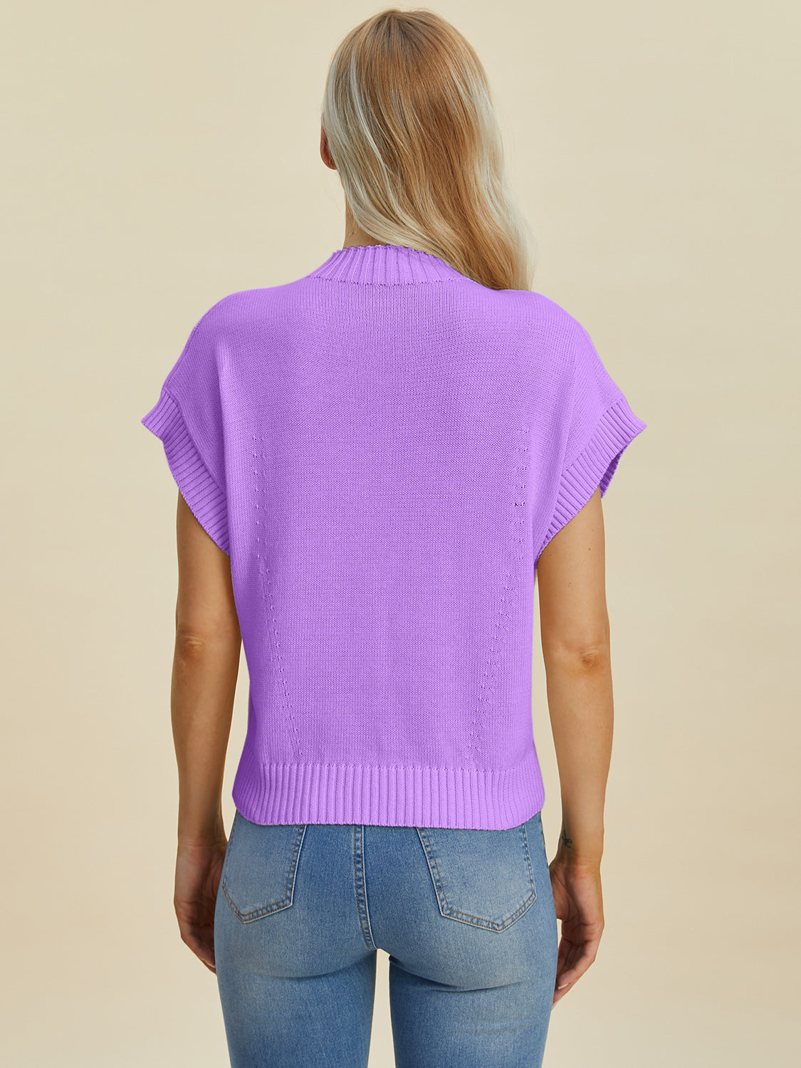 Mock Neck Short Sleeve Sweater - 4 color options