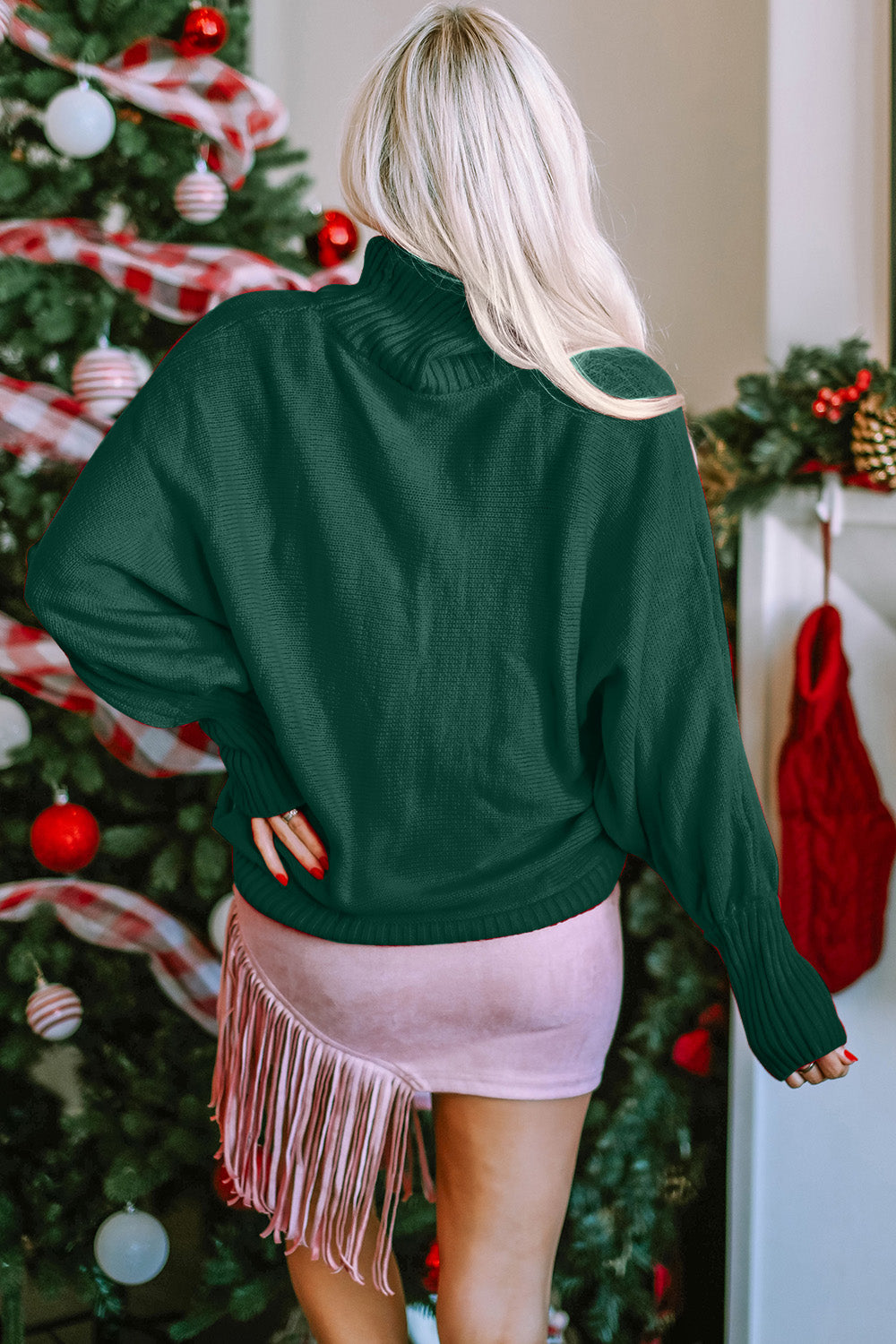 Merry Christmas Turtleneck Long Sleeve Sweater - 3 color options