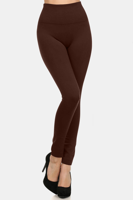 Coffee Seamless Fleece Lined Leggings