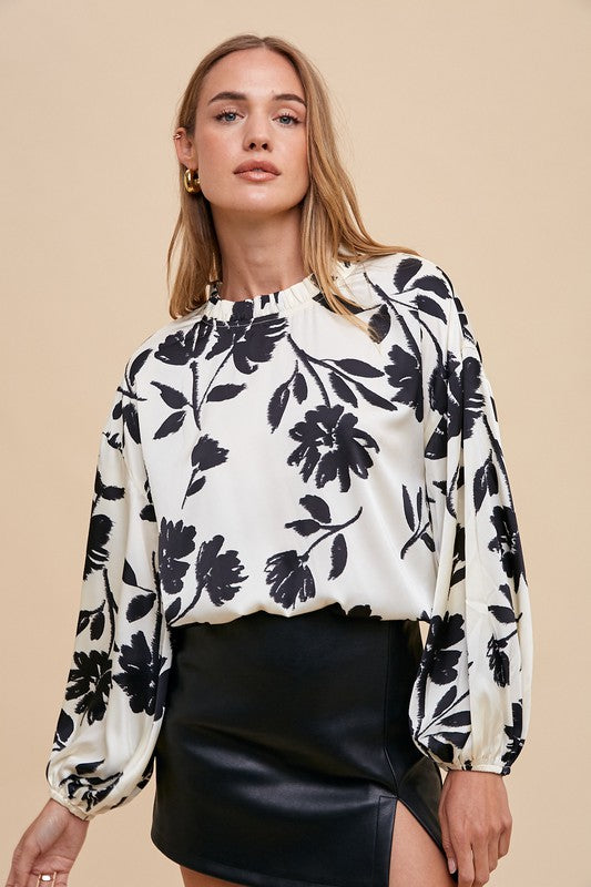 Floral Printed Long Sleeve Blouse