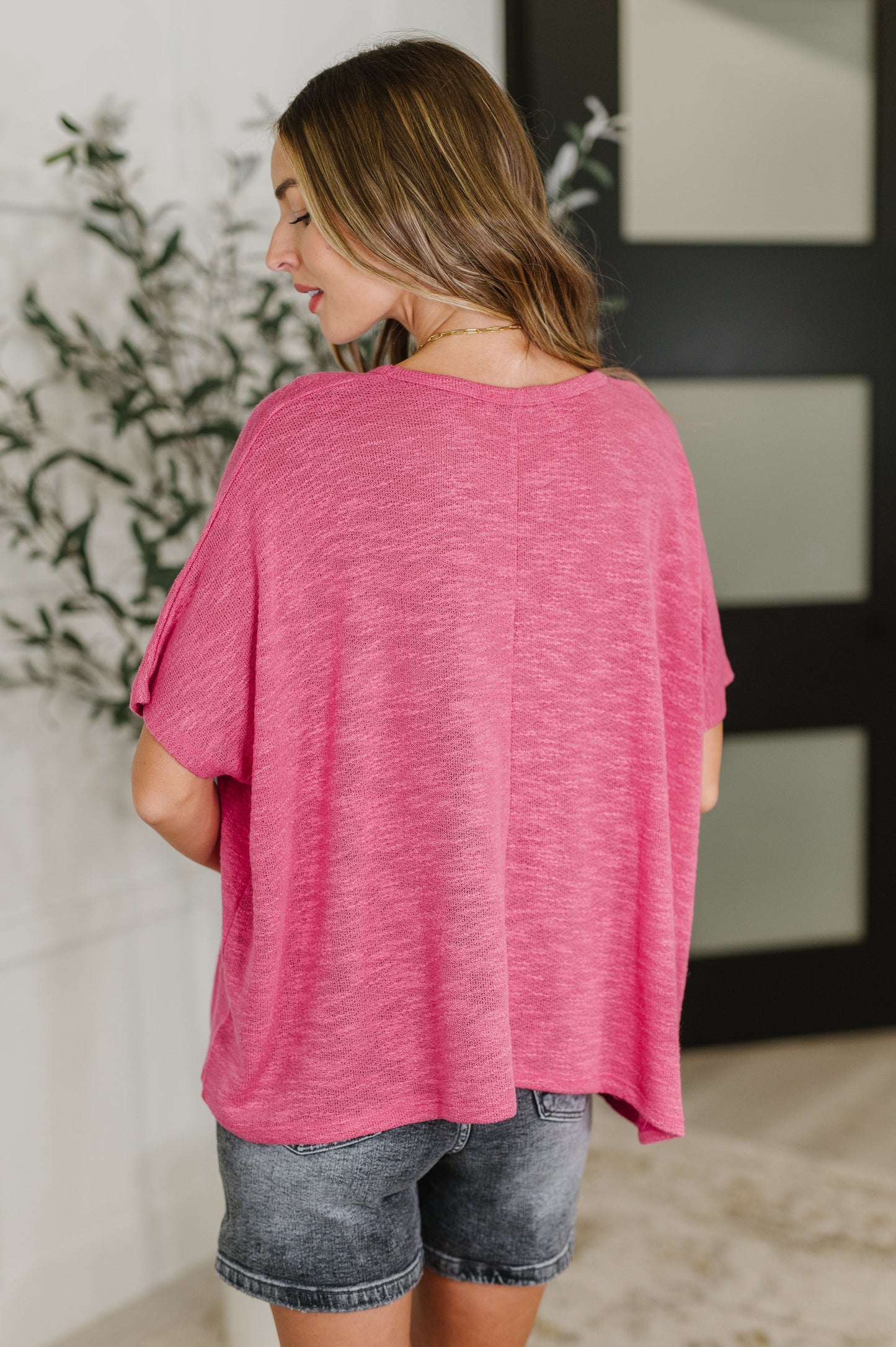 Zenana Basically Flowing Top in Hot Pink