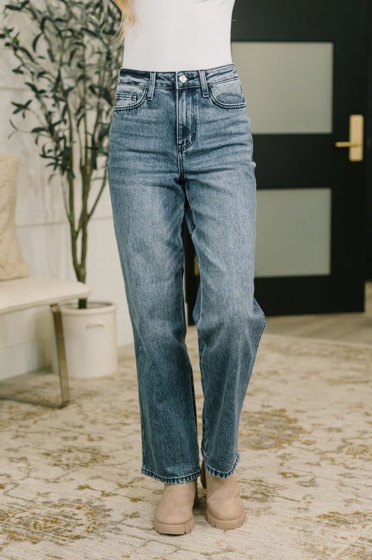 Judy Blue High Waist Straight Jean in Everyday Indigo