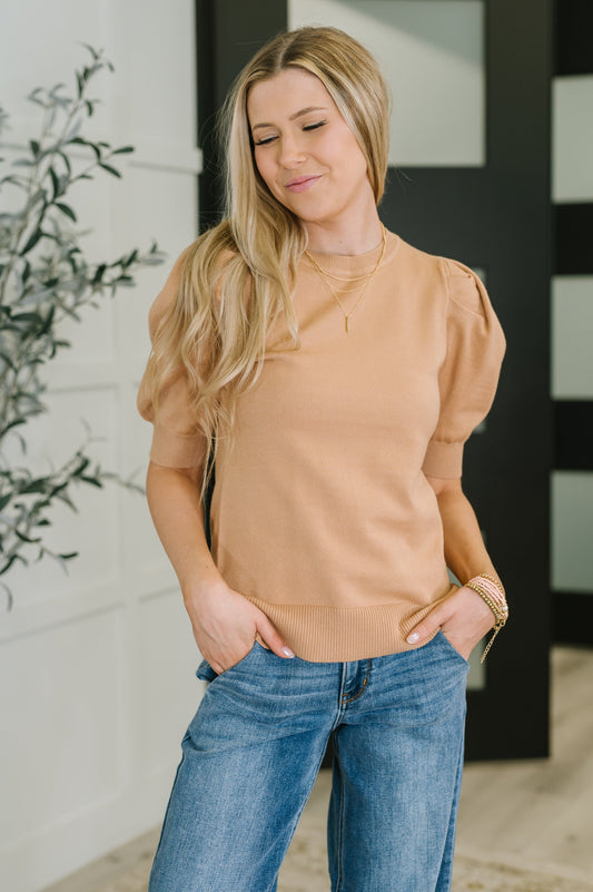 Zenana Puff Sleeve Blouse in Brush