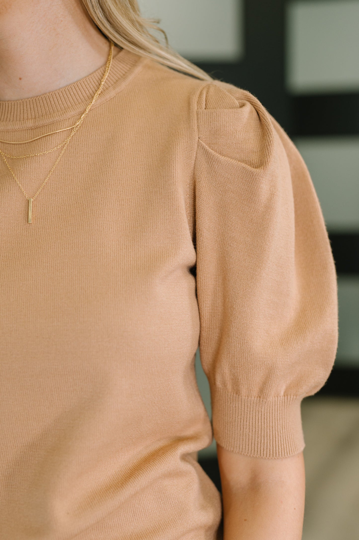 Zenana Puff Sleeve Blouse in Brush