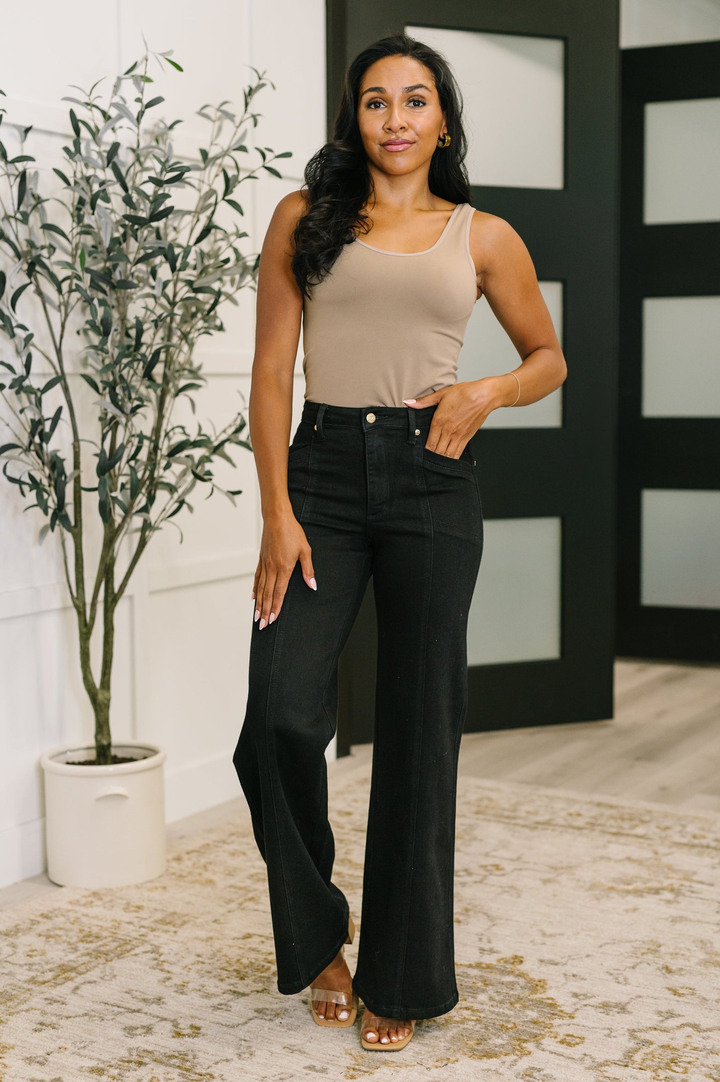 Judy Blue Dark Wash High Waist Retro Wide Jeans