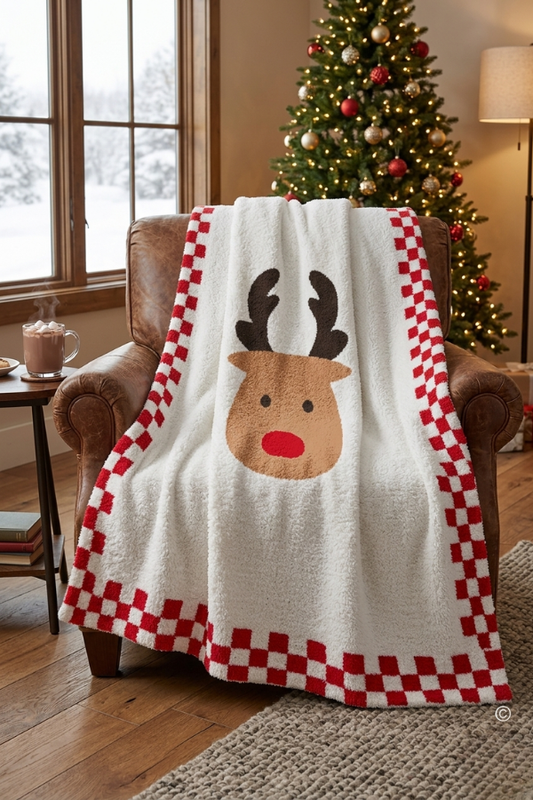 SC - ETA 9/30 - Santa's Sweetheart Reindeer Blanket