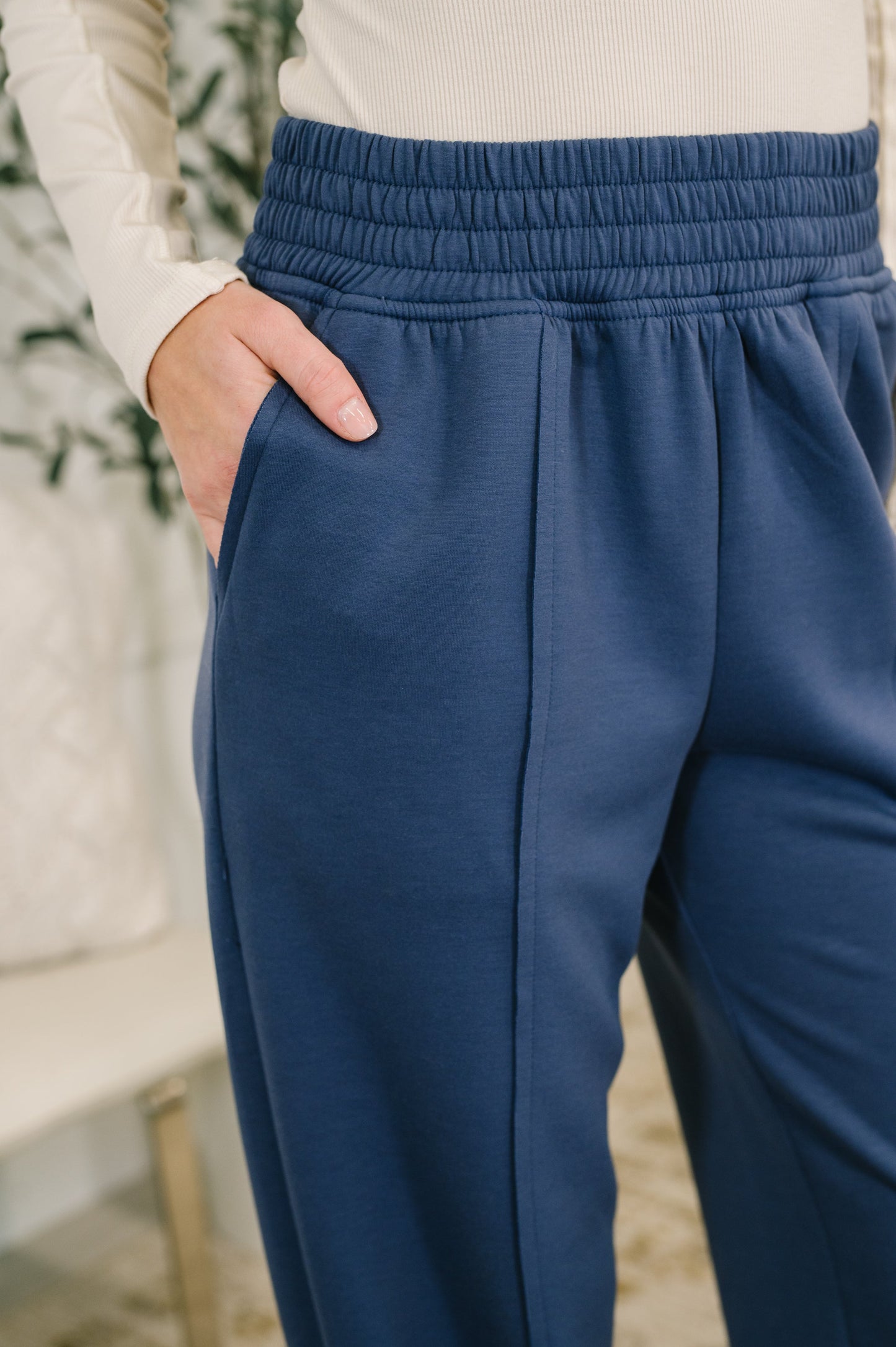 Zenana Jogger Bottoms in Blue Indigo