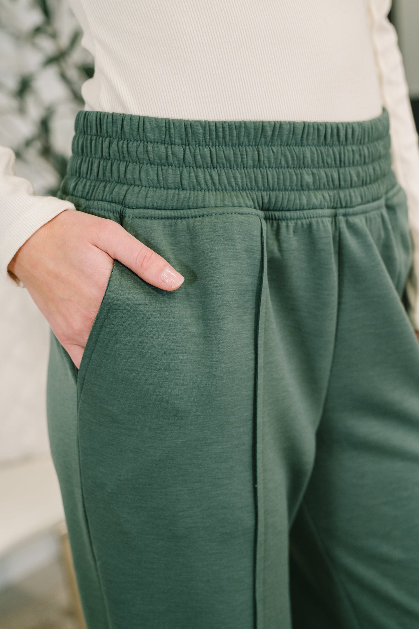 Zenana Jogger Bottoms in Dark Forest
