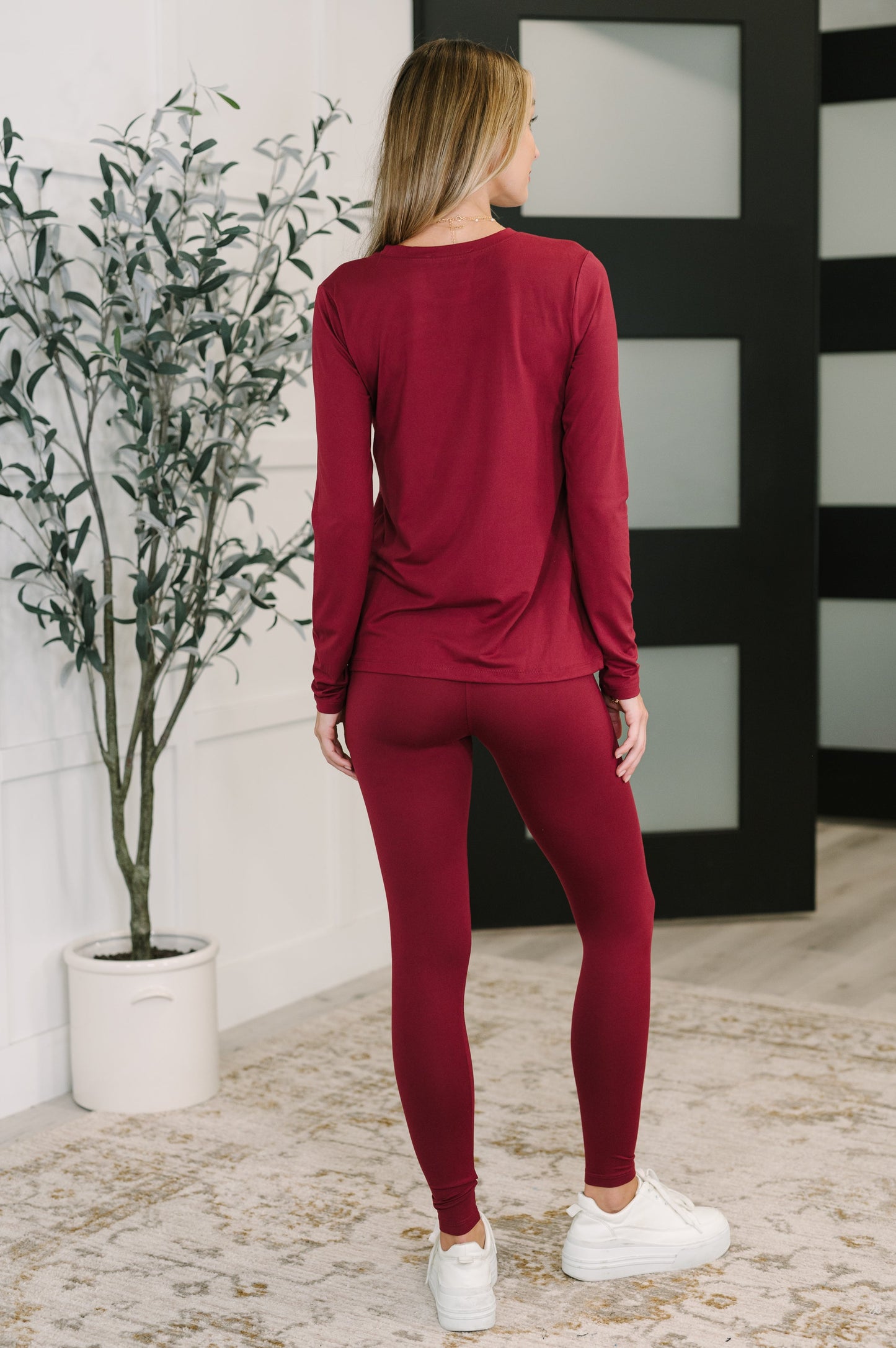 Zenana Cozy Set in Cabernet