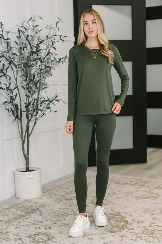Zenana Cozy Set in Dark Olive