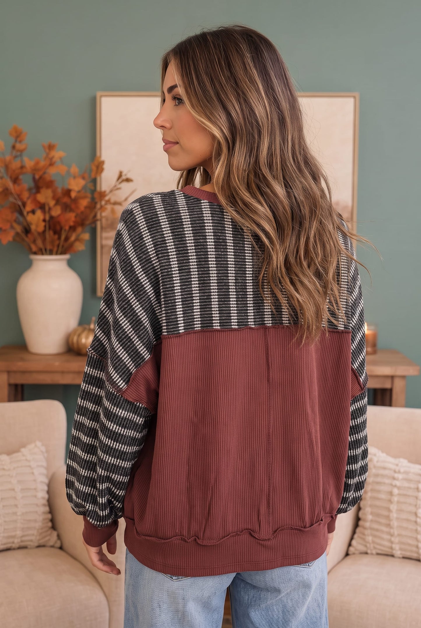 Perfect Plum Striped Top