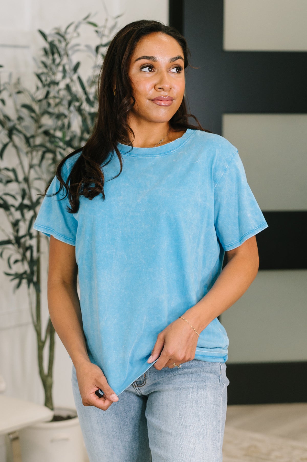 Had to Be There Mineral Wash Tee in Deep Sky