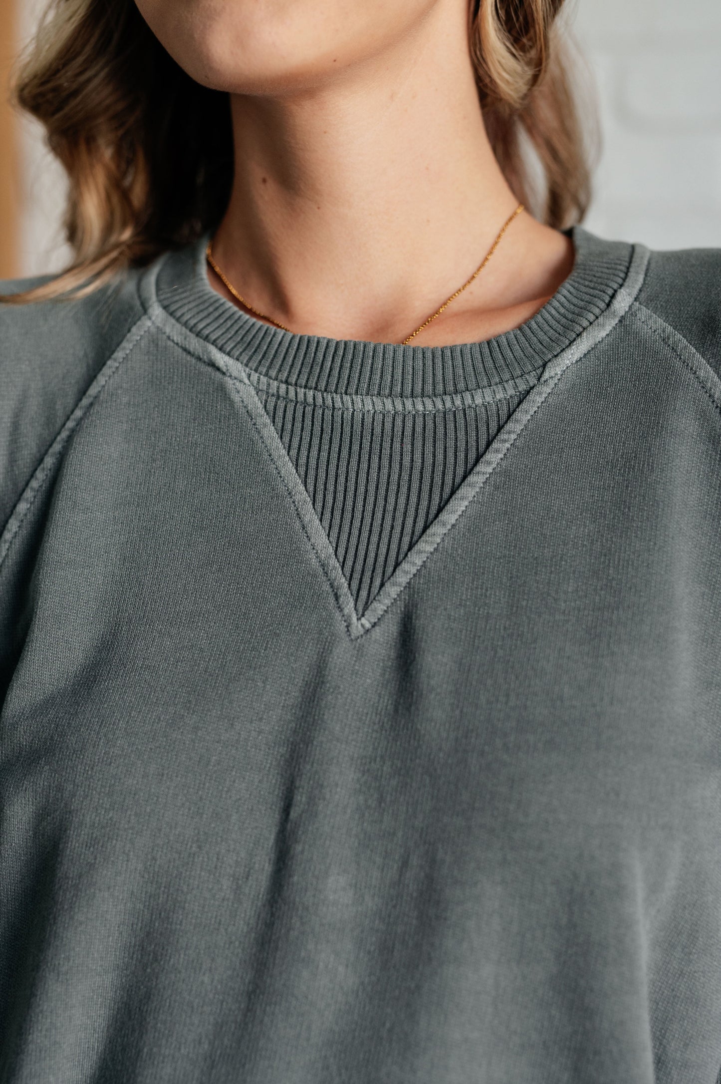 Zenana Favorite Sweatshirt in Ash Jade