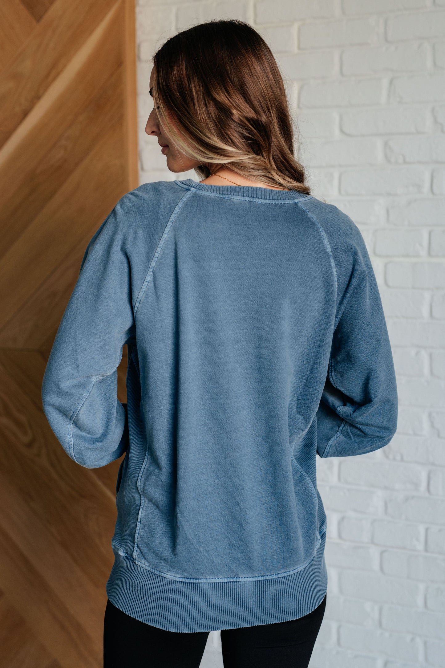 Zenana Favorite Sweatshirt in Dusty Blue