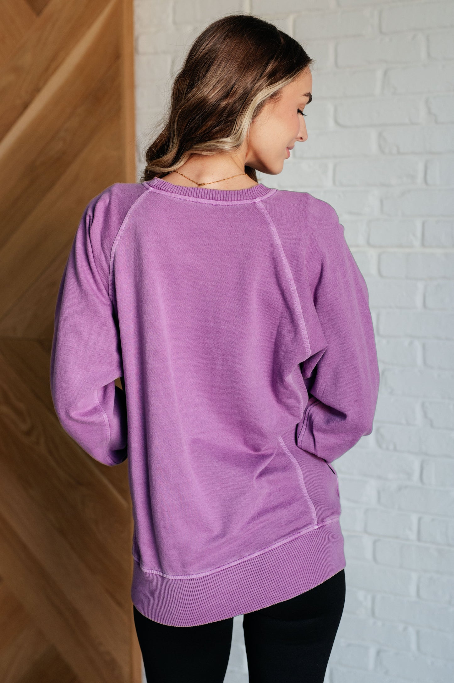 Zenana Favorite Sweatshirt in Light Plum