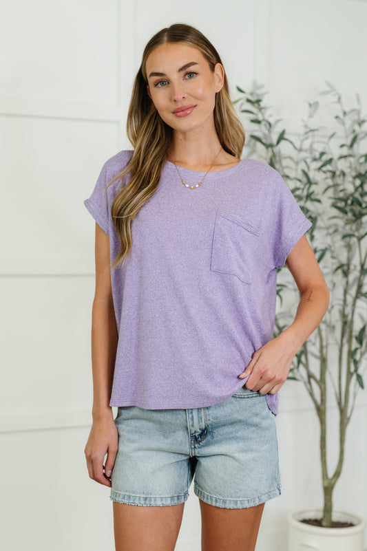 Zenana Heathered Basic Tee in Lavender