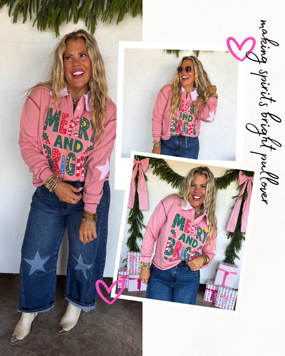 PRE ORDER: Merry & Bright Collared Pullover