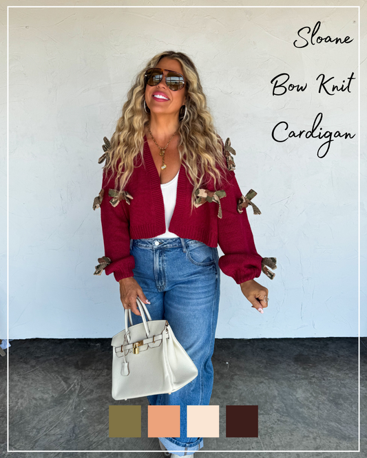 Pre Order: Sloane Bow Knit Cardigan