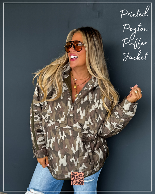 Pre Order: Printed Peyton Puffer Jacket