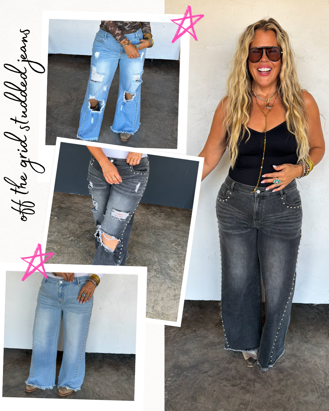 Pre order: Off The Grid Studded Jeans