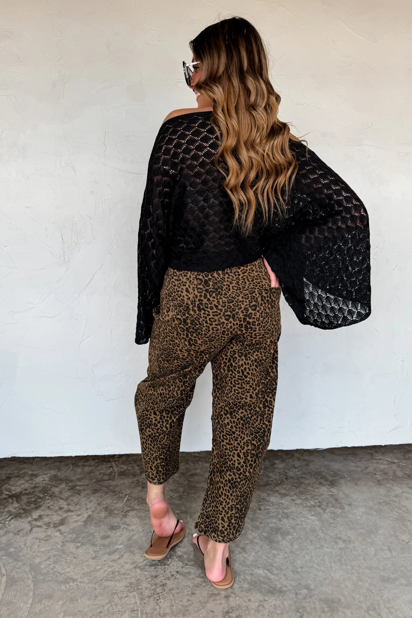 Pre Order: Bex Cheetah Barrel Jean (stretchy)