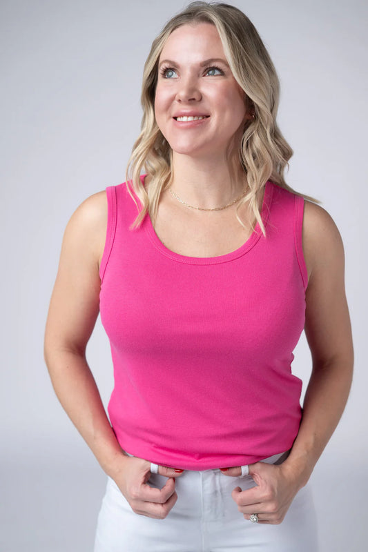 Ava Tank Top in Hot Pink