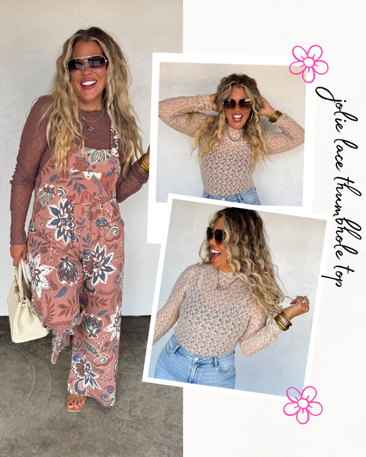 Pre Order: Jolie Lace Thumbhole Top