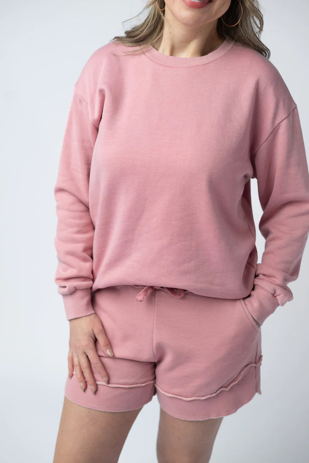 Vintage Wash Pullover - Dusty Pink