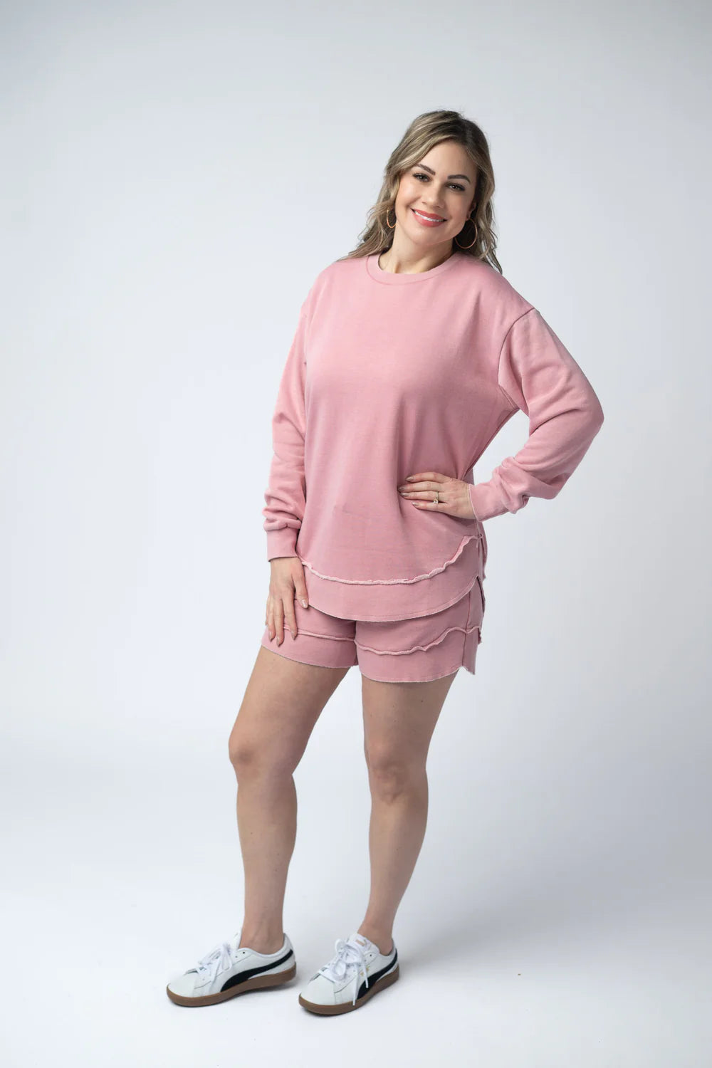 Vintage Wash Pullover - Dusty Pink