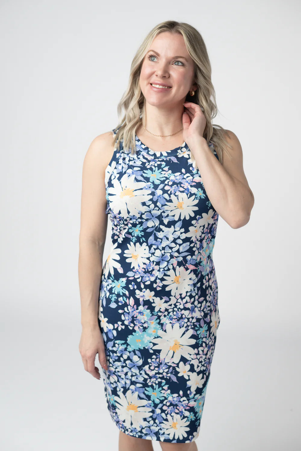 Daisy Blues Ribbed Dress