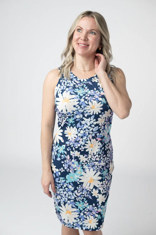 Daisy Blues Ribbed Dress