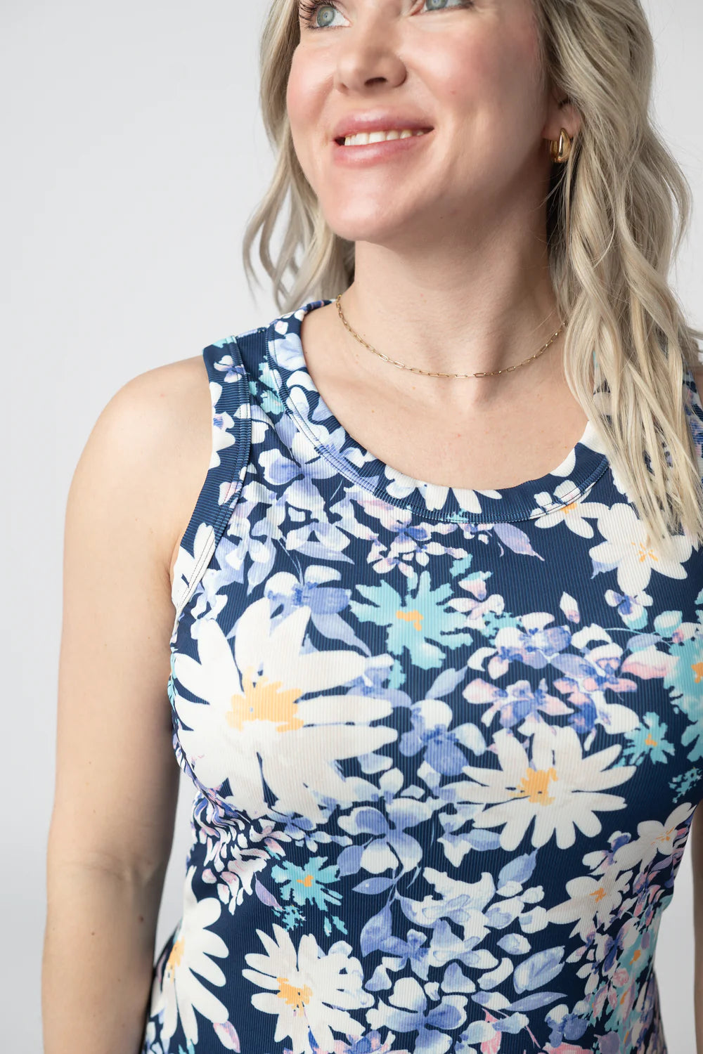 Daisy Blues Ribbed Dress