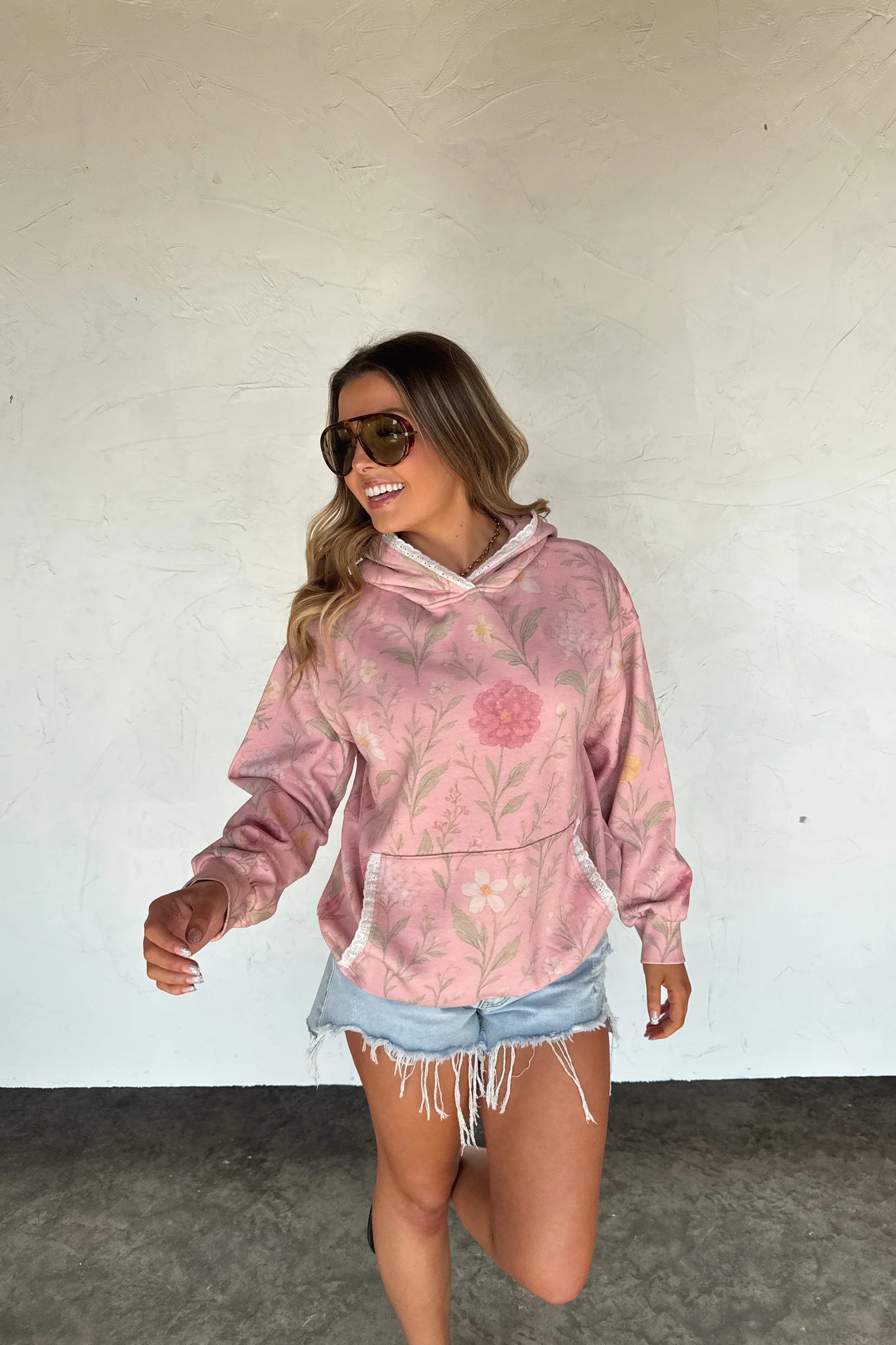 Pre Order - Lila Lace Floral Hoodie