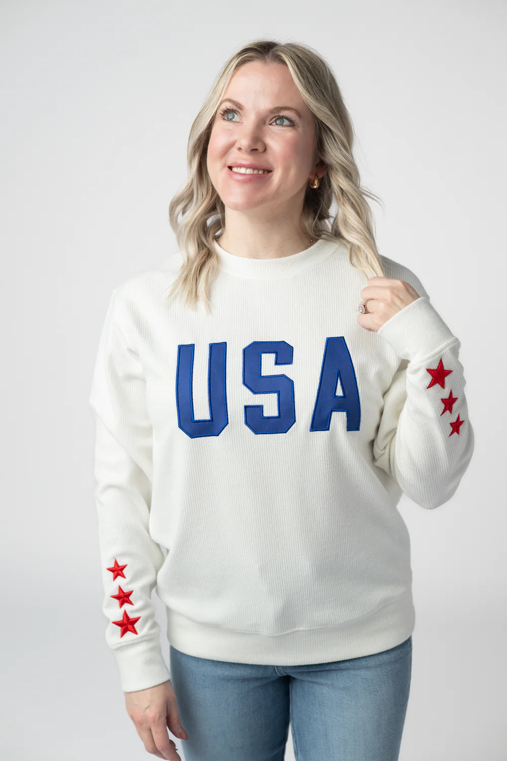 USA White Pullover